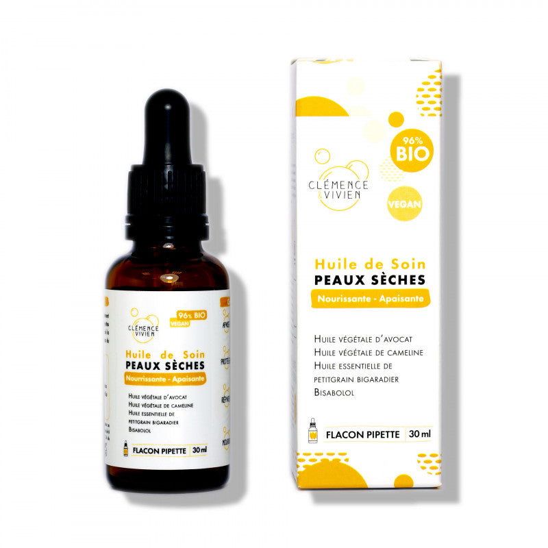 Huile de Soin Peaux Sèches - Clemence&Vivien - Odessence - Beauté Naturelle & Bio - Institut - Bordeaux