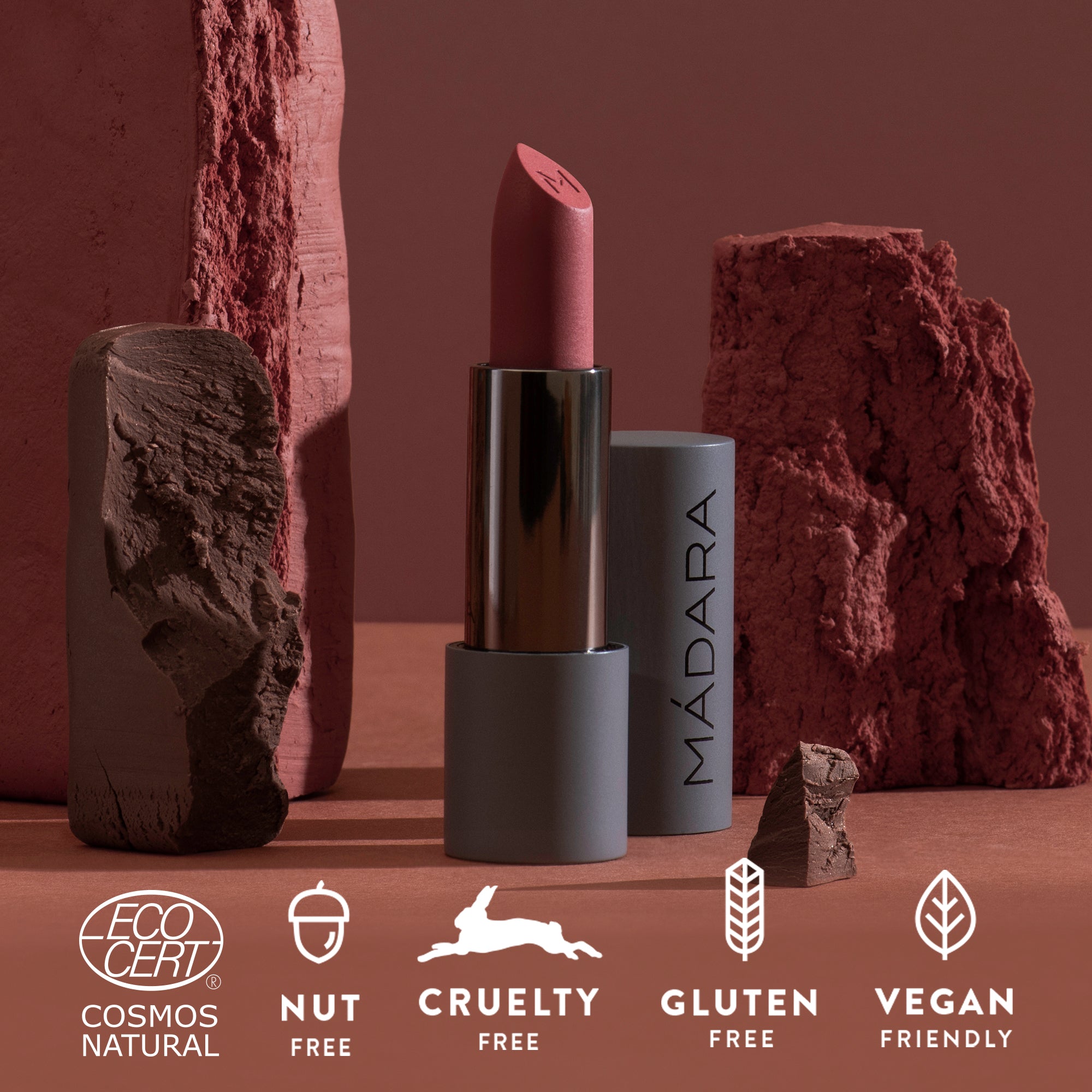 Rouge à lèvre Velvet Wear 32 - Warm Nude - Madara - Odessence - Beauté Naturelle - Institut - Bordeaux