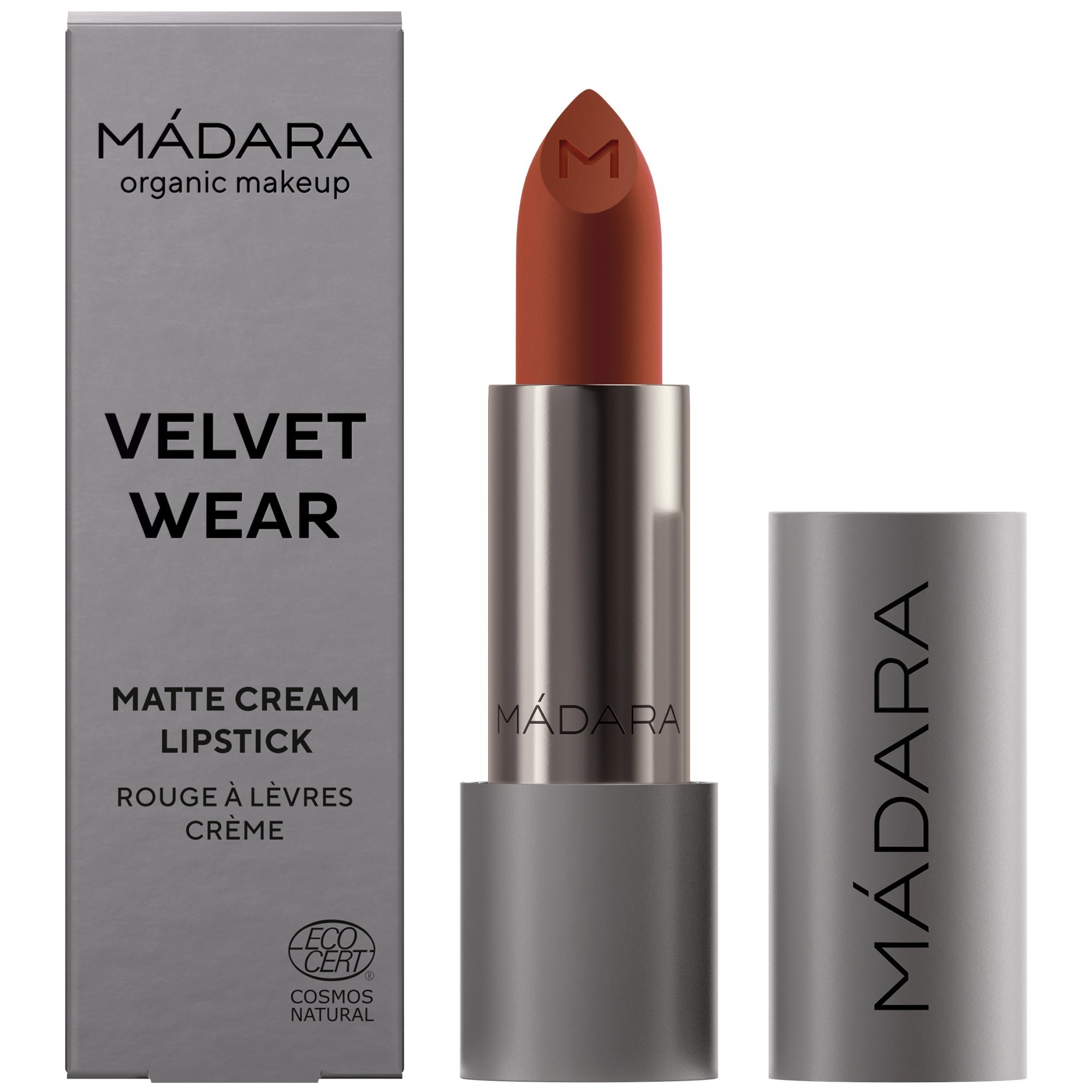 Rouge à lèvre Velvet Wear 33 - Magma - Madara - Odessence - Beauté Naturelle - Institut - Bordeaux