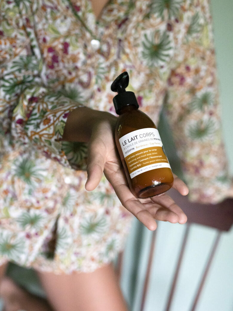 Le lait corps -ba l'huile de graines de pin maritime - Oceopin - Odessence - Beauté naturelle et bio - Institut - Bordeaux