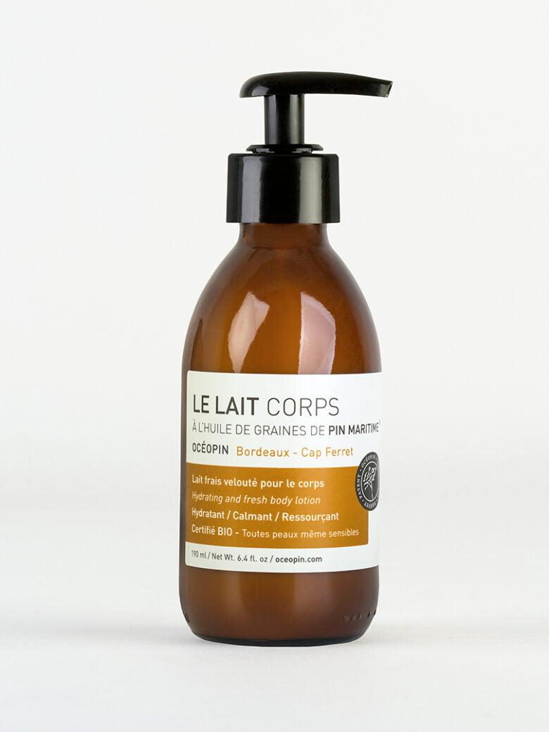 Le lait corps -ba l'huile de graines de pin maritime - Oceopin - Odessence - Beauté naturelle et bio - Institut - Bordeaux