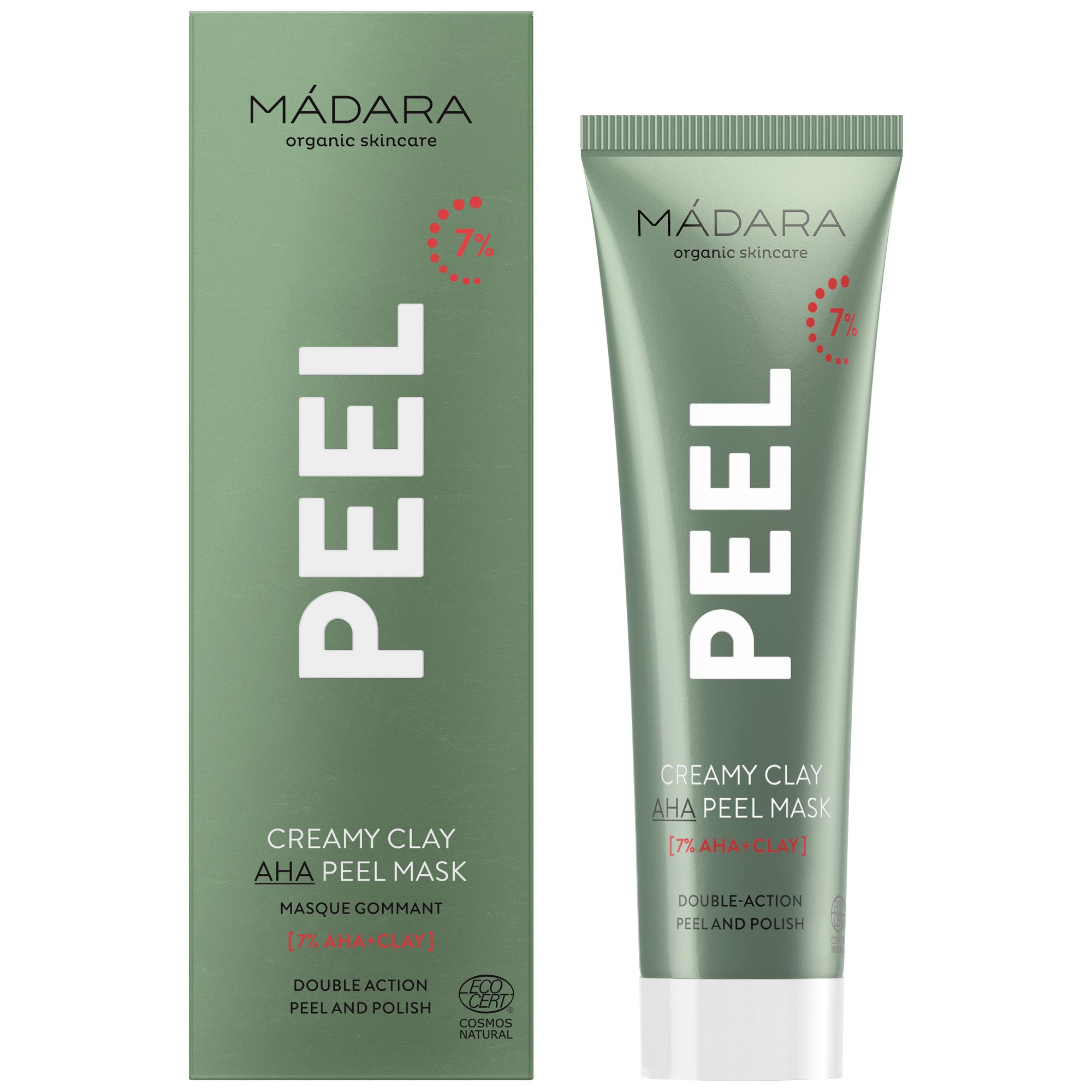 Masque peel à l'argile et aux AHA - Madara - Odessence - Beauté naturelle - Institut - Bordeaux