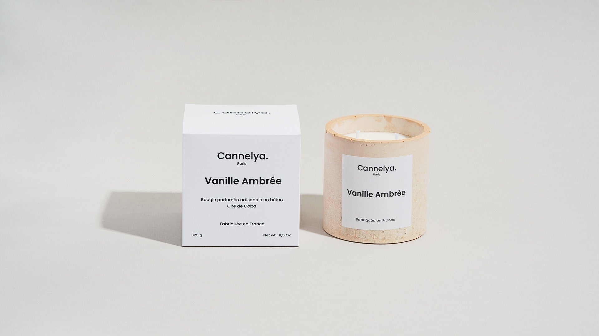 Bougie parfumée Cannelya. Vanille ambrée