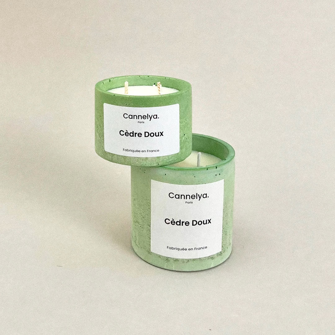 Bougie parfumée Cannelya. Cèdre doux